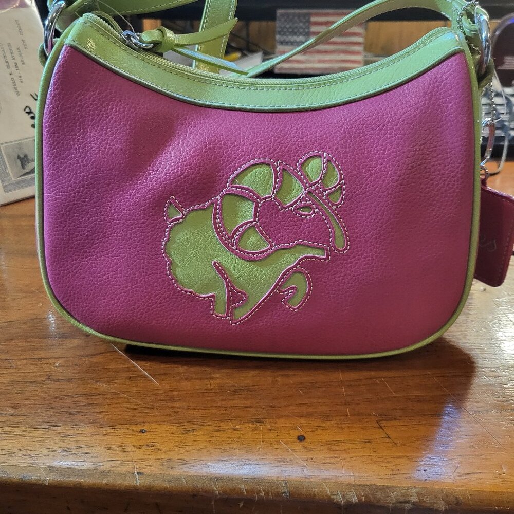 RELATIVITY PURSE FOR WOMEN, HAS KEY CHAIN ATTACHED ON OUTSIDE WITH SMALL MIRRO